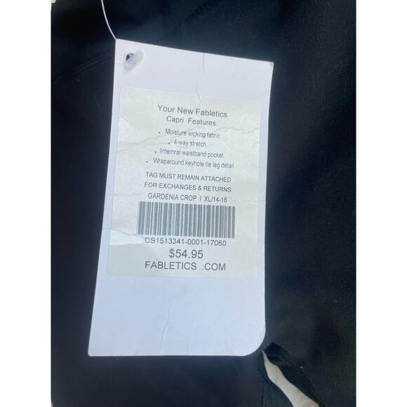 NWT Fabletics Black Gardenia Crop Legging - Size XL - Picture 6 of 8